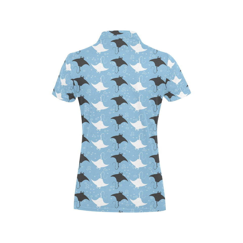Stingray Pattern Print Design 03 Women's All Over Print Polo Shirt