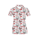Yorkshire Terrier Pattern Print Design 04 Women's All Over Print Polo Shirt