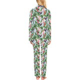 Hummingbird Pattern Print Design 05 Women's Long Pajama Set