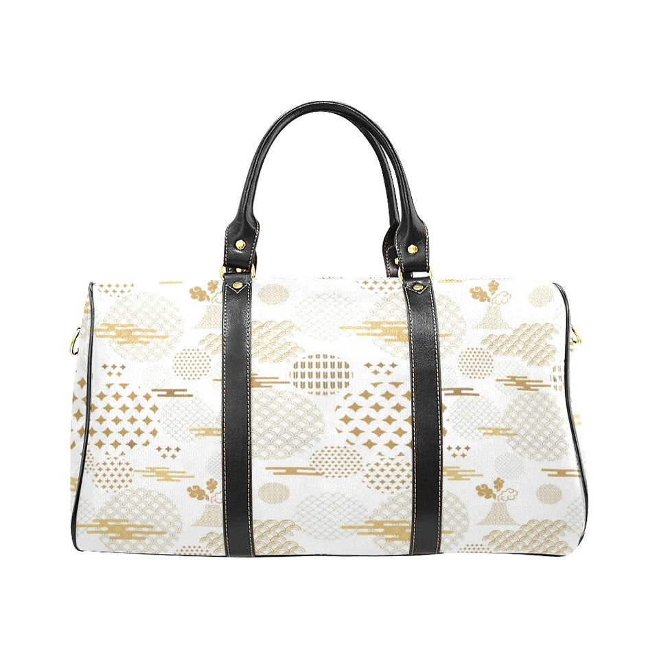 Beautiful gold japanese pattern Travel Bag