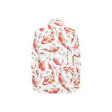 Watercolor Koi Fish Carp Fish pattern Women's Long Sleeve Polo Shirt