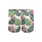 heliconia flowers, palm and monstera leaves Men's Swimming Trunks