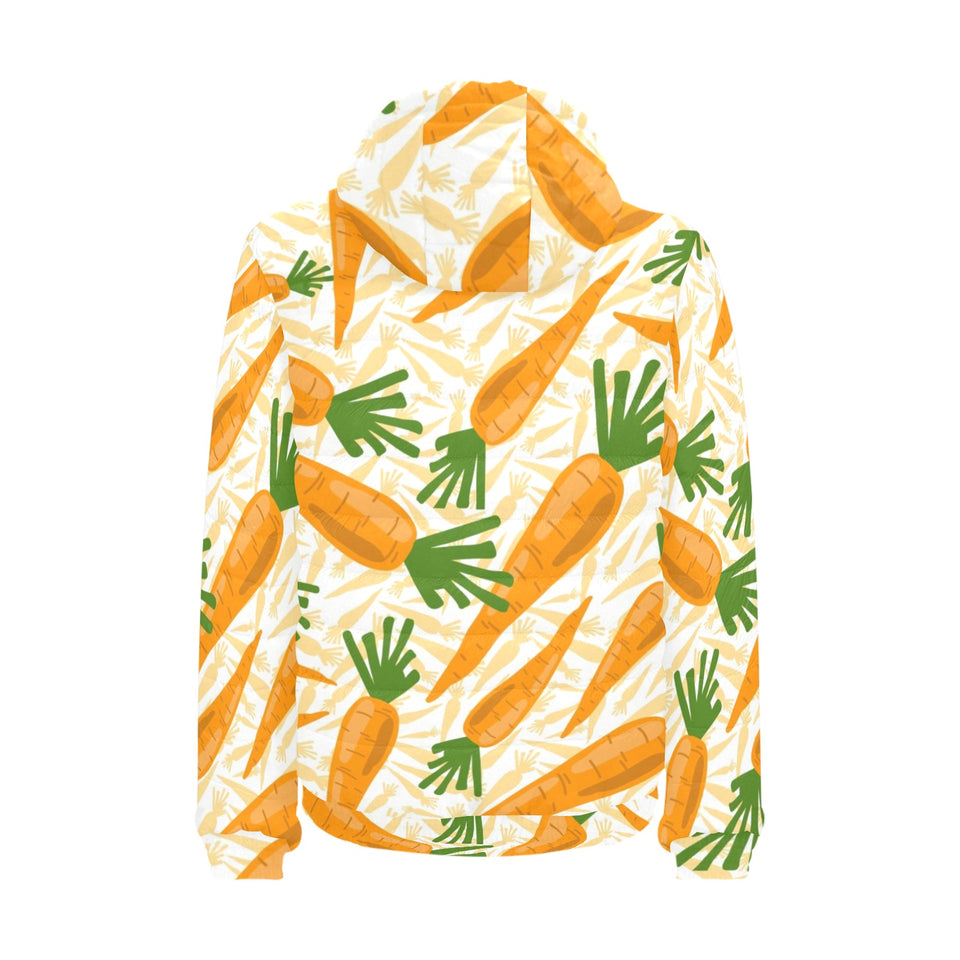 Carrot Pattern Print Design 01 Men's Padded Hooded Jacket