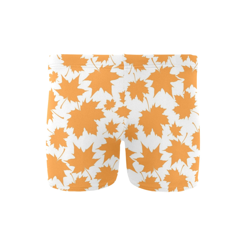 Orange Maple Leaf pattern Men's Swimming Trunks
