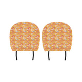 Camper Van Pattern Print Design 04 Car Headrest Cover