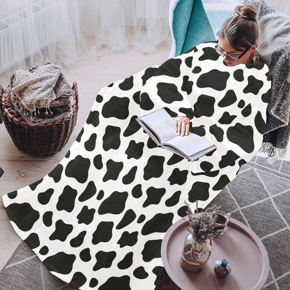 Cow skin pattern Blanket Robe with Sleeves