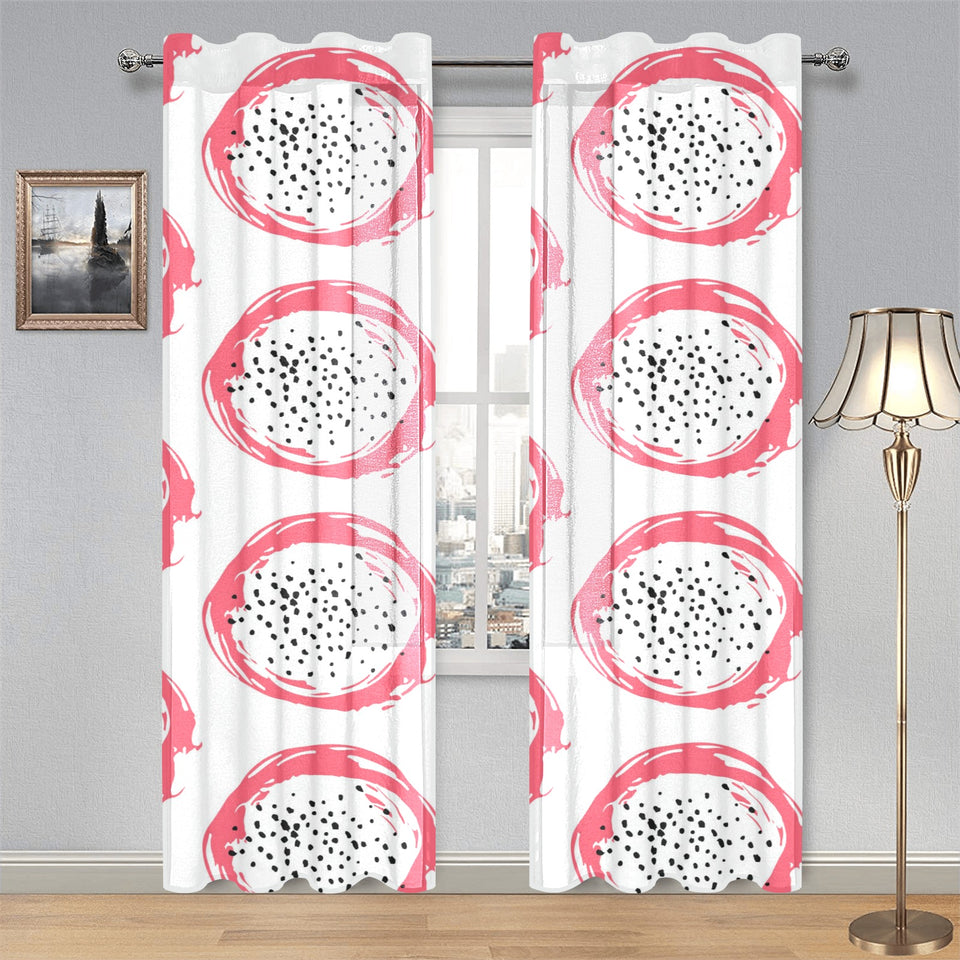 Hand drawn dragon fruit Gauze Curtain