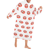 Daruma japanese wooden doll pattern Blanket Robe with Sleeves