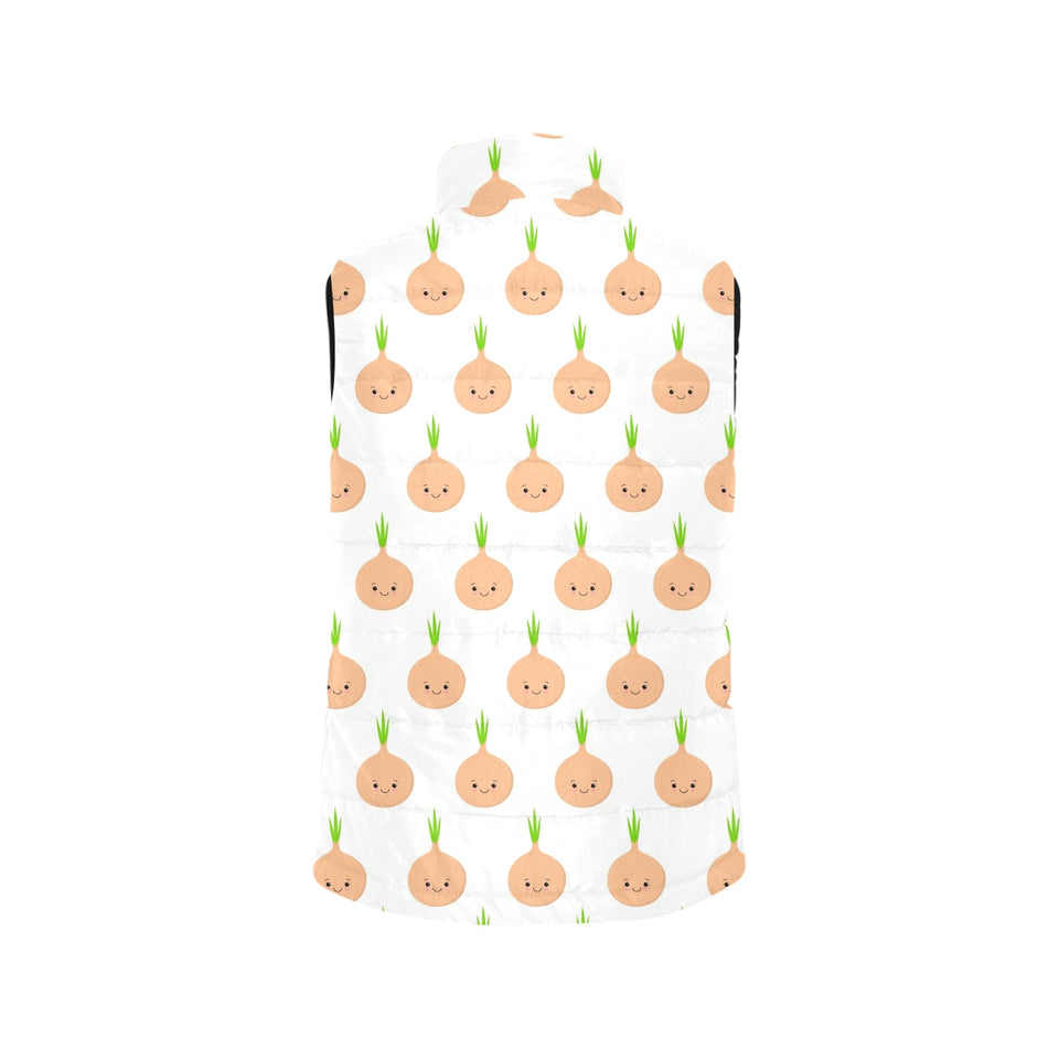 cute onions smiling faces Men's Padded Vest
