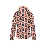 Lips Pattern Print Design 02 Women's Padded Hooded Jacket