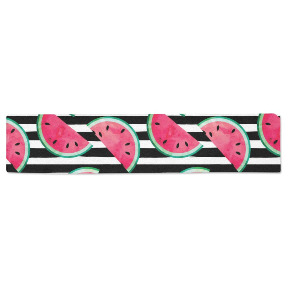 Watercolor paint textured watermelon pieces Table Runner