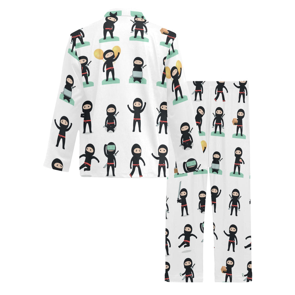 Cute ninja katana sword pattern Men's Long Pajama Set