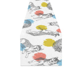 Siberian husky and colorful circle pattern Table Runner