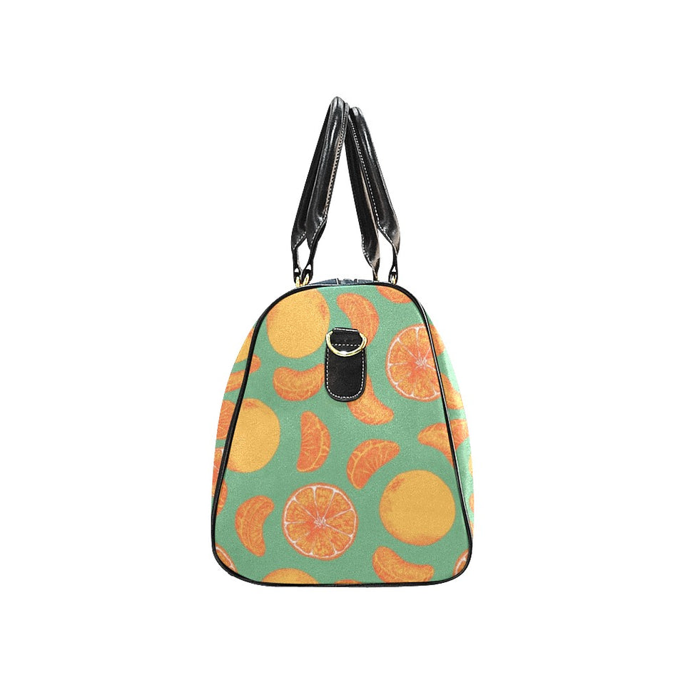 orange fruit pattern green background Travel Bag