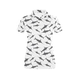 Swordfish Pattern Print Design 04 Women's All Over Print Polo Shirt