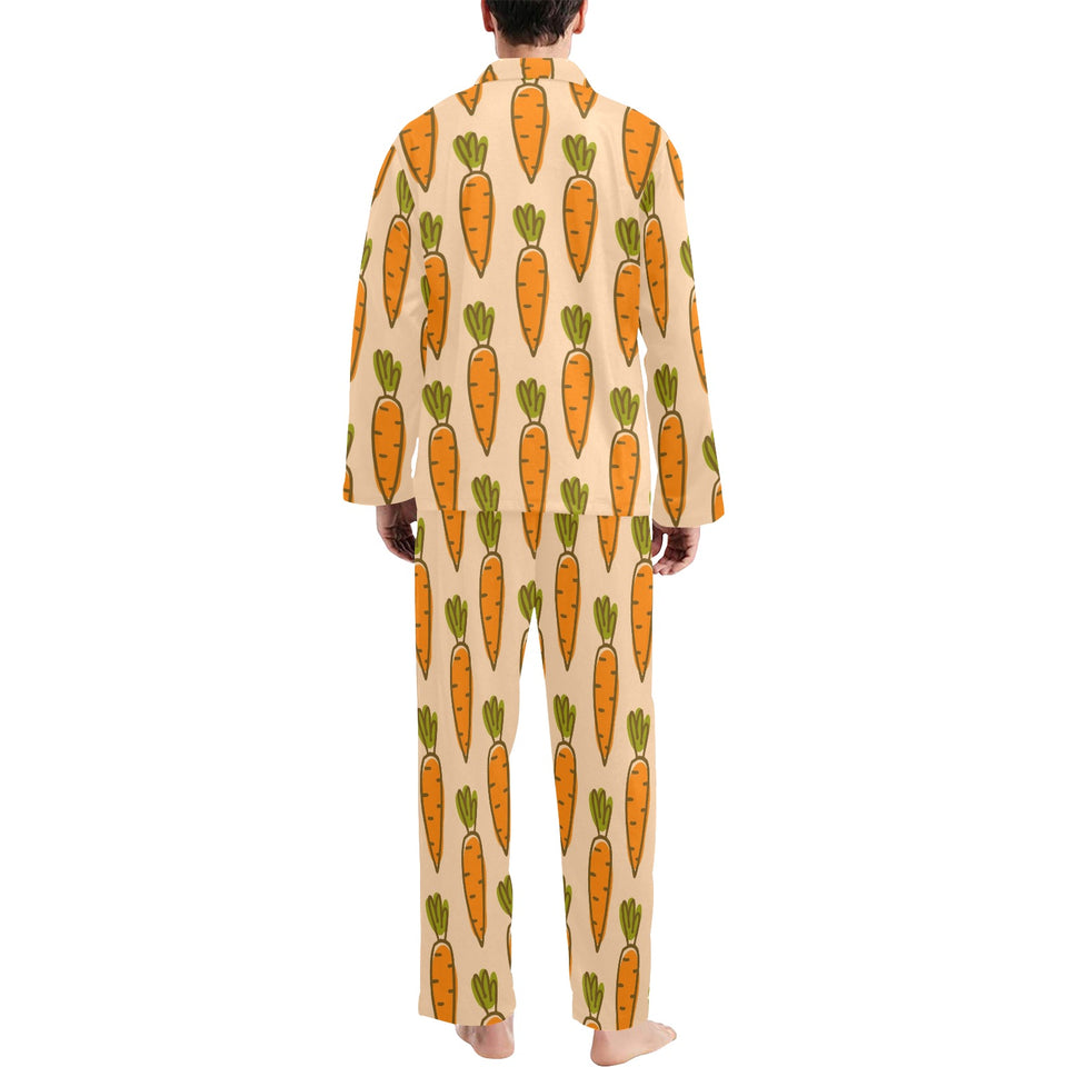 Carrot Pattern Print Design 04 Men's Long Pajama Set