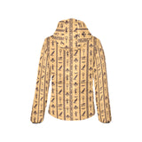 Egypt Hieroglyphics Pattern Print Design 02 Women's Padded Hooded Jacket