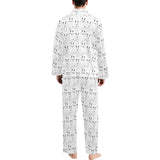 Bull Terrier Pattern Print Design 02 Men's Long Pajama Set