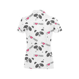 Hand Drawn faces of pandas pattern Women's All Over Print Polo Shirt
