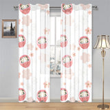 Daruma japanese wooden doll cherry blossom flower Gauze Curtain