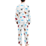 Watercolor helicopter cloud pattern Men's Long Pajama Set