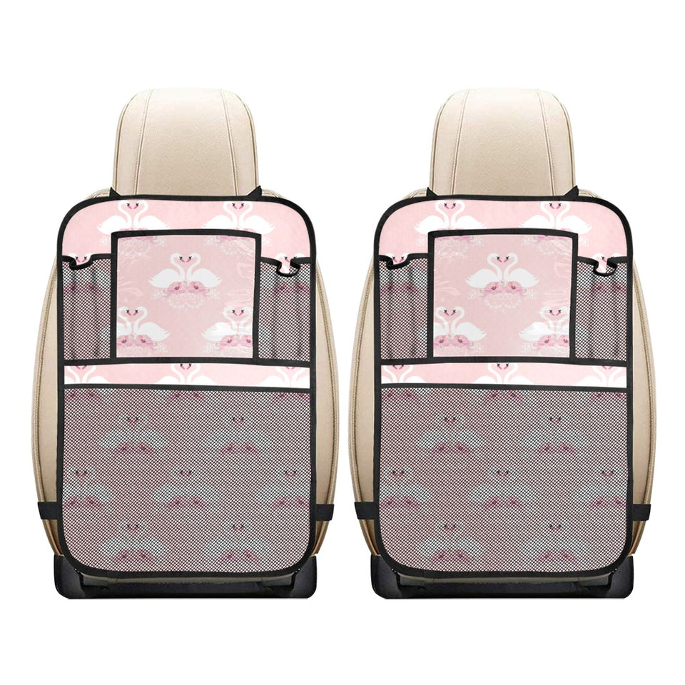 White swan and flower love pattern Car Seat Back Organizer