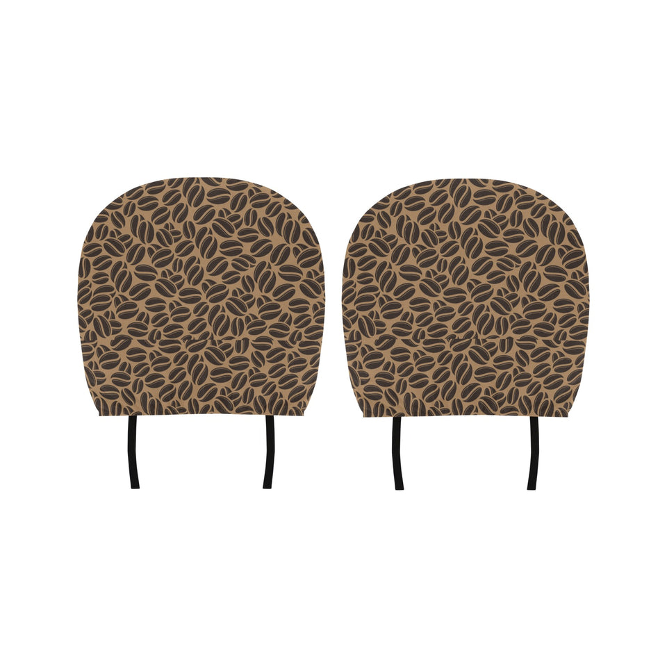 Coffee bean on brown background Car Headrest Cover