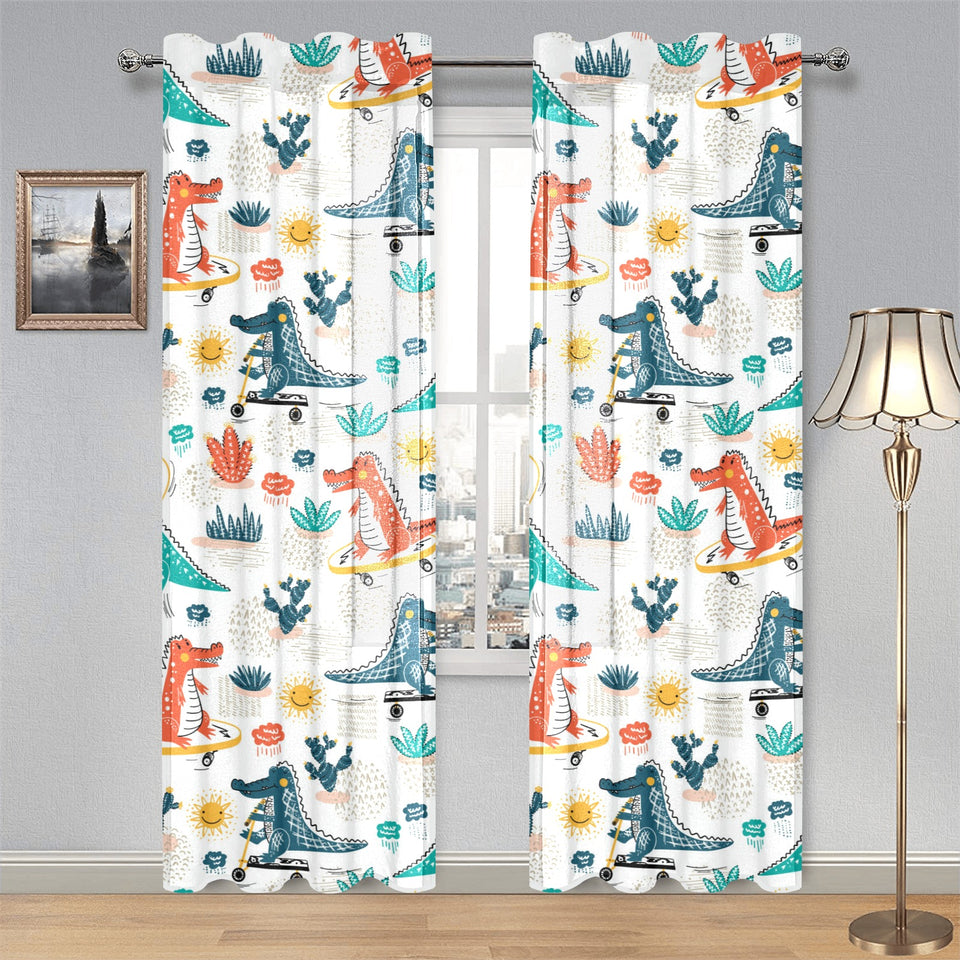 Cute Crocodile Pattern Gauze Curtain