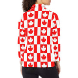 Canada Pattern Print Design 05 Women's Long Sleeve Polo Shirt