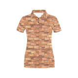 Brick Printed Pattern Print Design 04 Women's All Over Print Polo Shirt