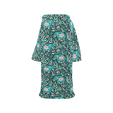 Elephants jungle pattern Blanket Robe with Sleeves