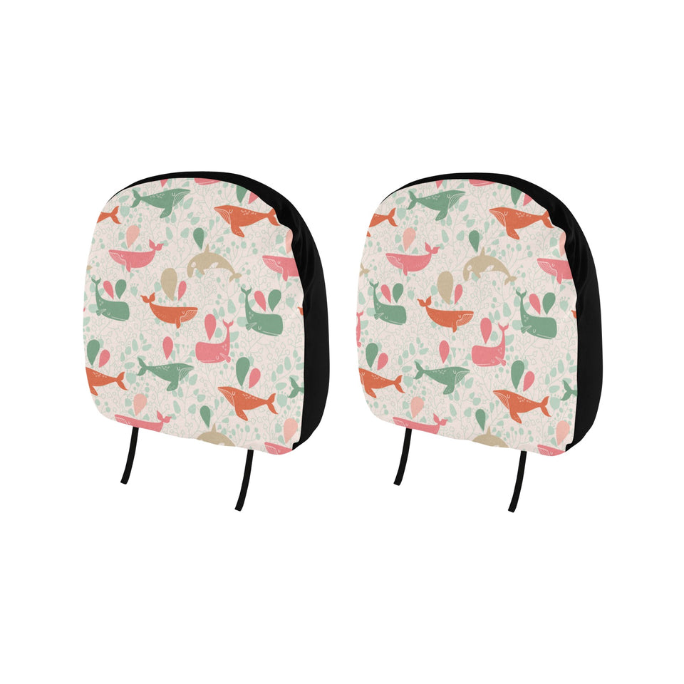 Cute whale pattern Car Headrest Cover