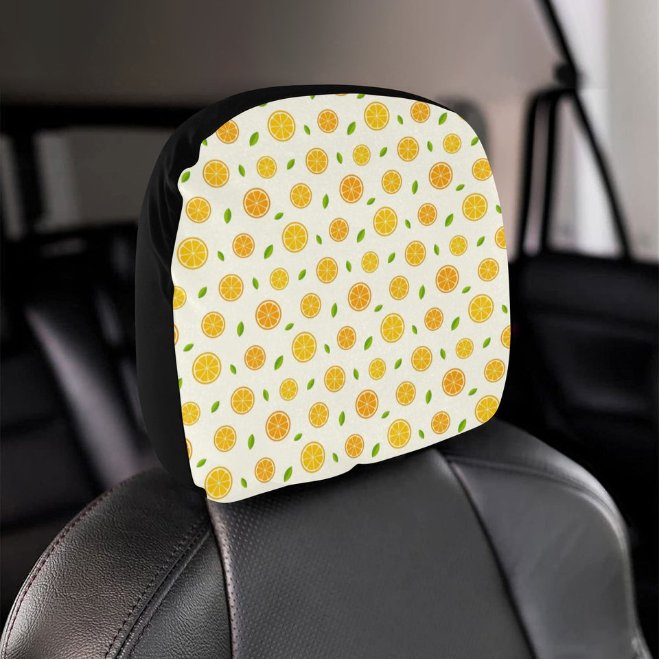 oranges leaves pattern Car Headrest Cover