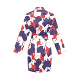 Kangaroo Australian pattern Women's Long Sleeve Belted Night Robe