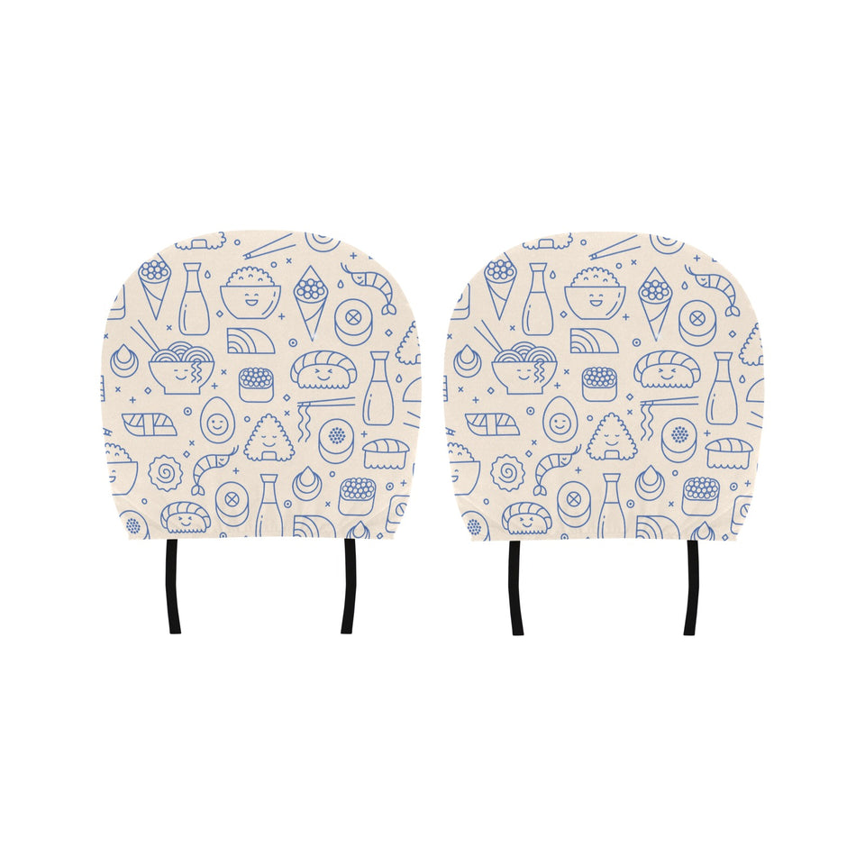 Cute sushi icon pattern Car Headrest Cover