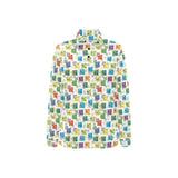 Chemistry Periodic Table Pattern Print Design 05 Women's Long Sleeve Polo Shirt