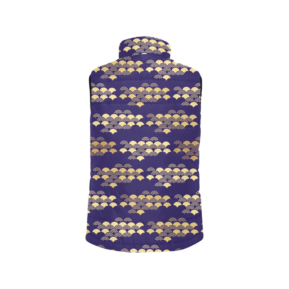 Beautiful japanese fan pattern Men's Padded Vest
