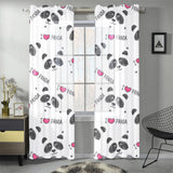 Hand Drawn faces of pandas pattern Gauze Curtain