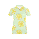 slice of lemon pattern Women's All Over Print Polo Shirt