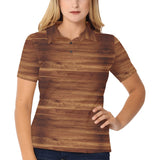 Wood Printed Pattern Print Design 04 Women's All Over Print Polo Shirt