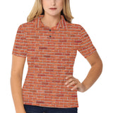 Brick Printed Pattern Print Design 03 Women's All Over Print Polo Shirt