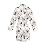 cute mermaid pattern Women's Long Sleeve Belted Night Robe