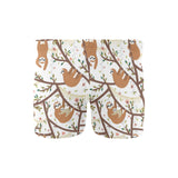 Sloths hanging on the tree pattern Men's Swimming Trunks