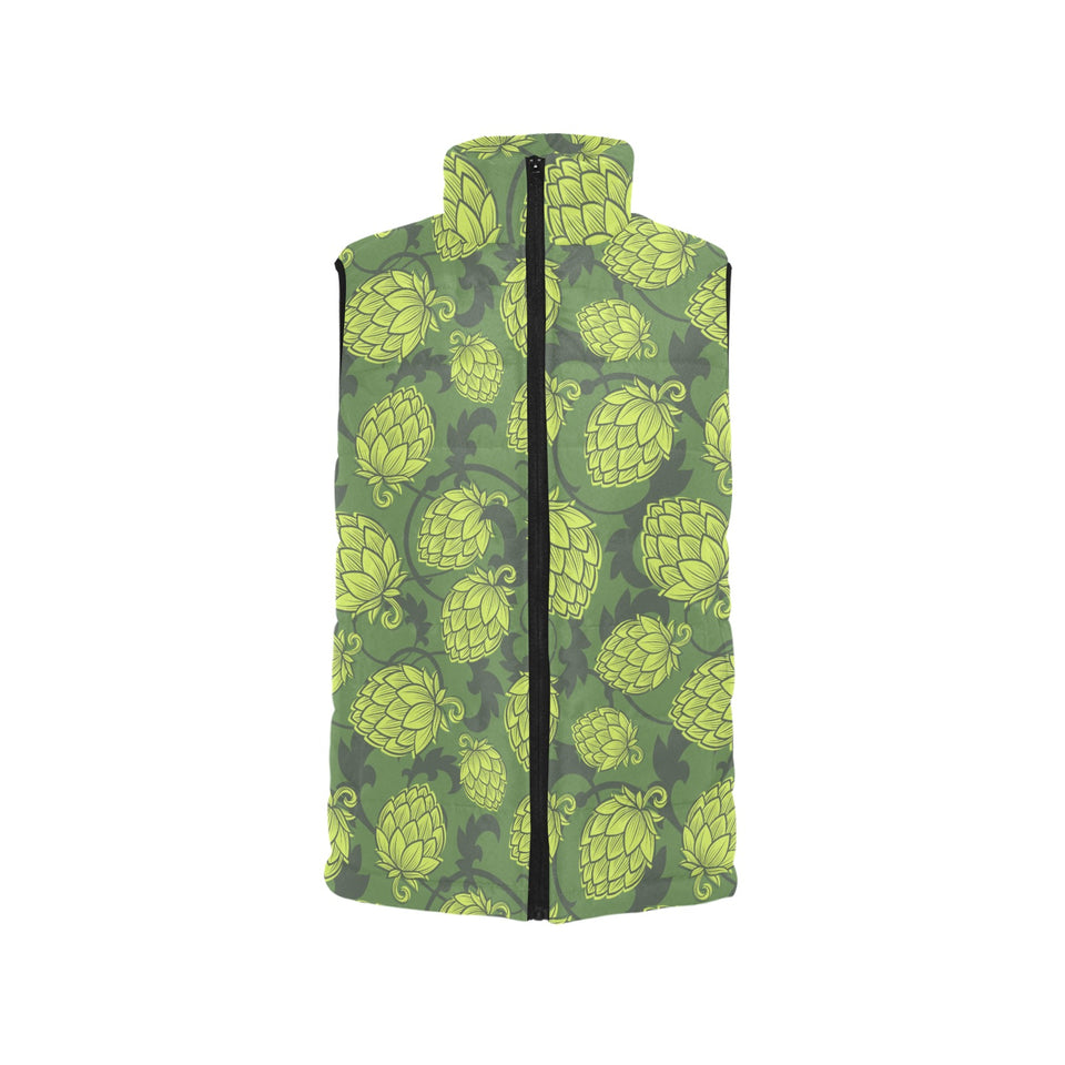 Hop pattern Hop cone background Men's Padded Vest