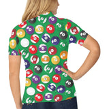 Billiard Ball Pattern Print Design 02 Women's All Over Print Polo Shirt