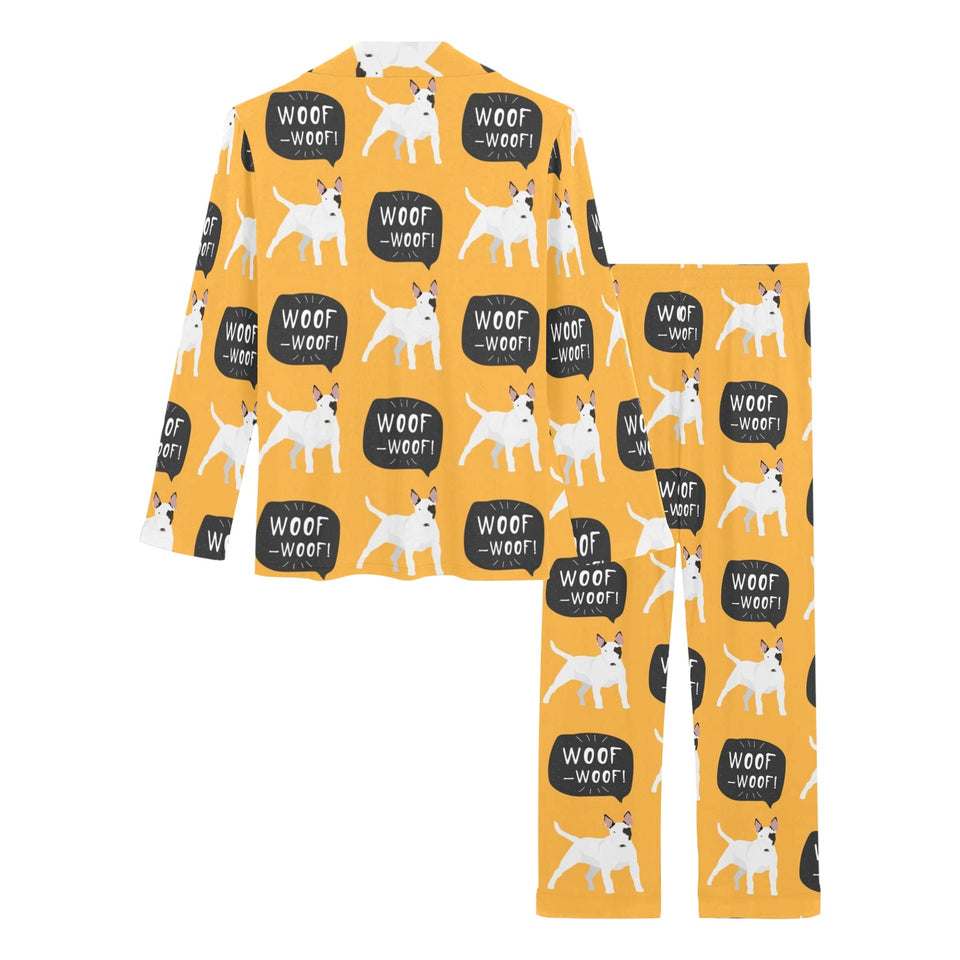 Bull Terrier Pattern Print Design 03 Women's Long Pajama Set