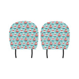 Red White sailboat wave background Car Headrest Cover