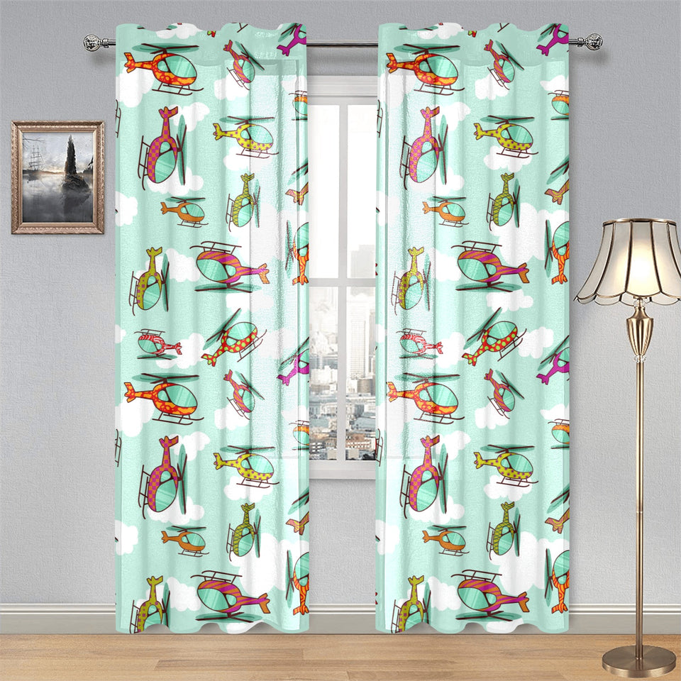 Helicopter design pattern Gauze Curtain