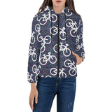 Bicycle Pattern Print Design 03 Women's Padded Hooded Jacket