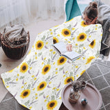 beautiful sunflowers pattern Blanket Robe with Sleeves